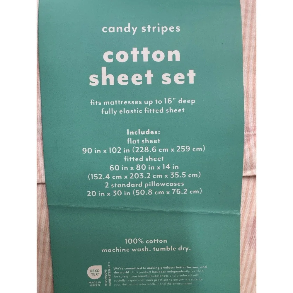 Queen Candy Stripes Kids' 100% Cotton Sheet Set - Pillowfort